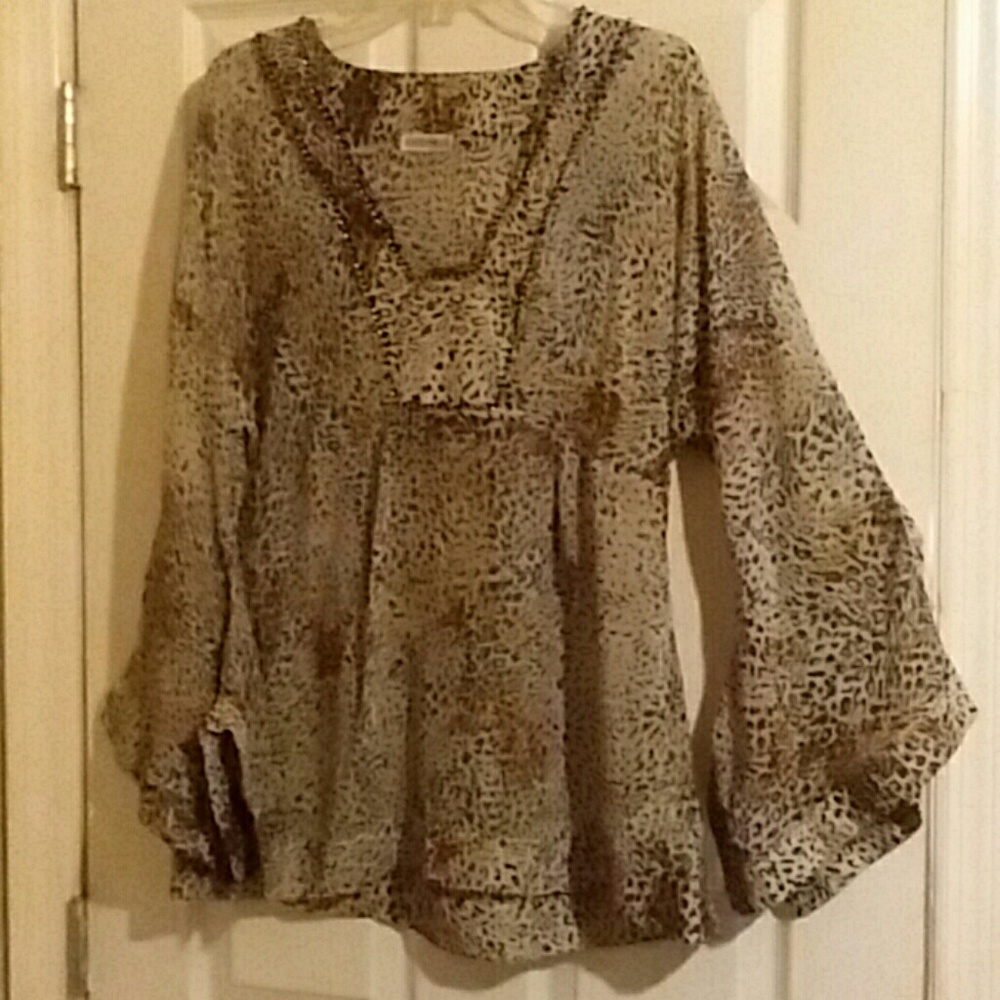 KAELYN-MAX,GORGEOUS LEOPARD PRINT TUNIC